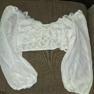 Shein White Lace Crop Top with Gorgeous Lace Detailing size 4xl- Brand New